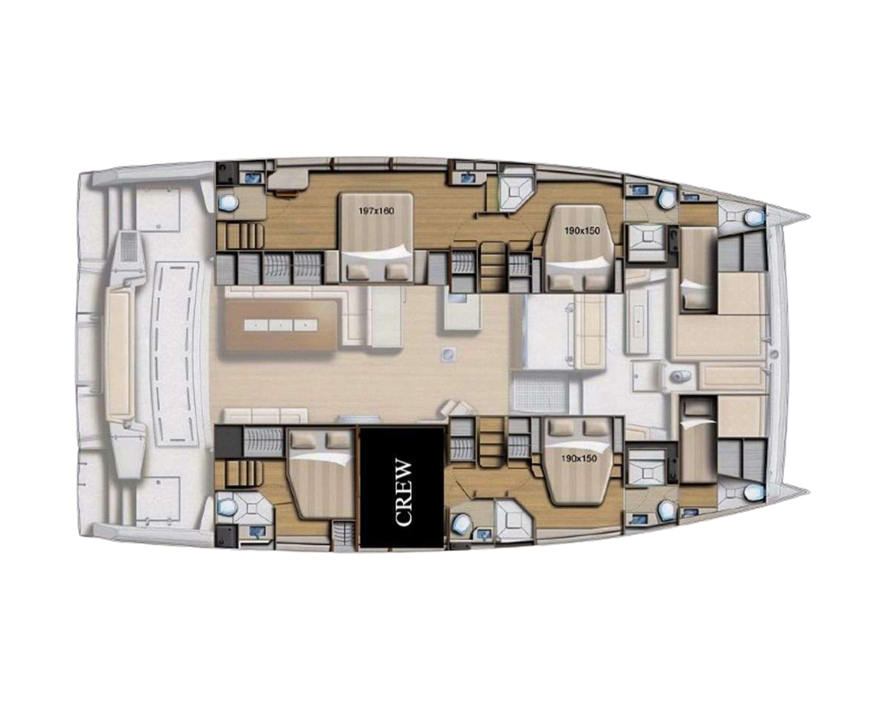 Layout for SAHANA Bali 5.4 - cabin layout