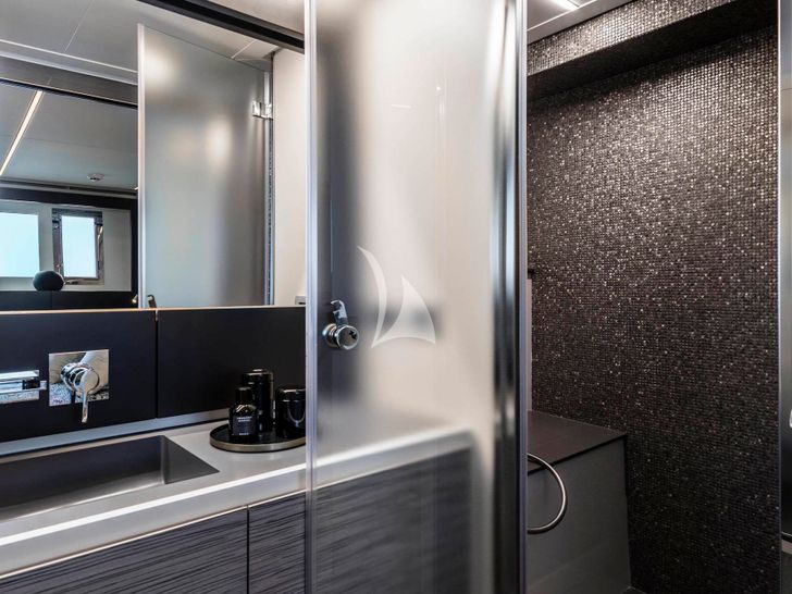 SAINTS Pershing 6X master cabin bathroom SAINTS Pershing 6X master cabin bathroom