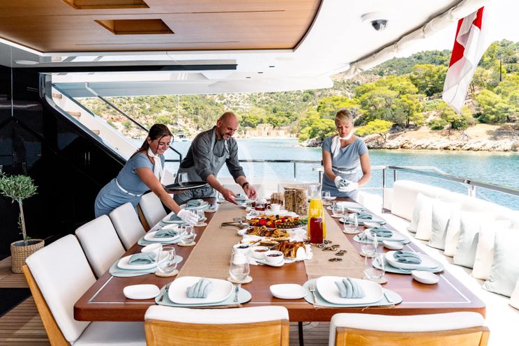 Charter Yacht SANCTUARY - Mangusta Oceano 43 - 5 Cabins - Athens - Mykonos - Paros - Greece