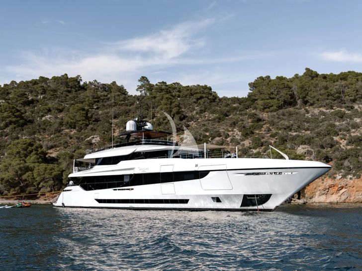 SANCTUARY Mangusta Oceano 43 - anchored near an island SANCTUARY Mangusta Oceano 43 - anchored near an island