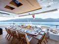 SANCTUARY Mangusta Oceano 43 - main aft deck dining area SANCTUARY Mangusta Oceano 43 - main aft deck dining area