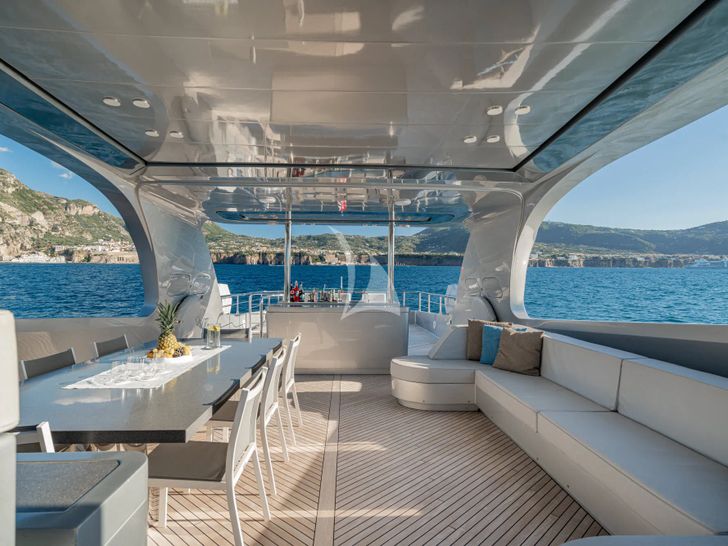 SANDS Maiora 36FB - flybridge lounge and dining area SANDS Maiora 36FB - flybridge lounge and dining area