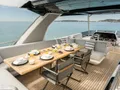SWEET CAROLINA Sunseeker Manhattan 68 - flybridge dining area SWEET CAROLINA Sunseeker Manhattan 68 - flybridge dining area