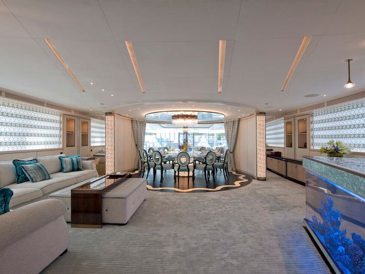 SCORPION Sanlorenzo 46m upper deck saloon