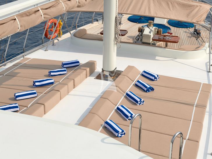 SEA BREEZE Custom Gulet 28m - bronzing area under the sail SEA BREEZE Custom Gulet 28m - bronzing area under the sail