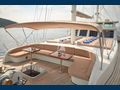 SEA BREEZE Custom Gulet 28m foredeck lounge and under the sail bronzing area