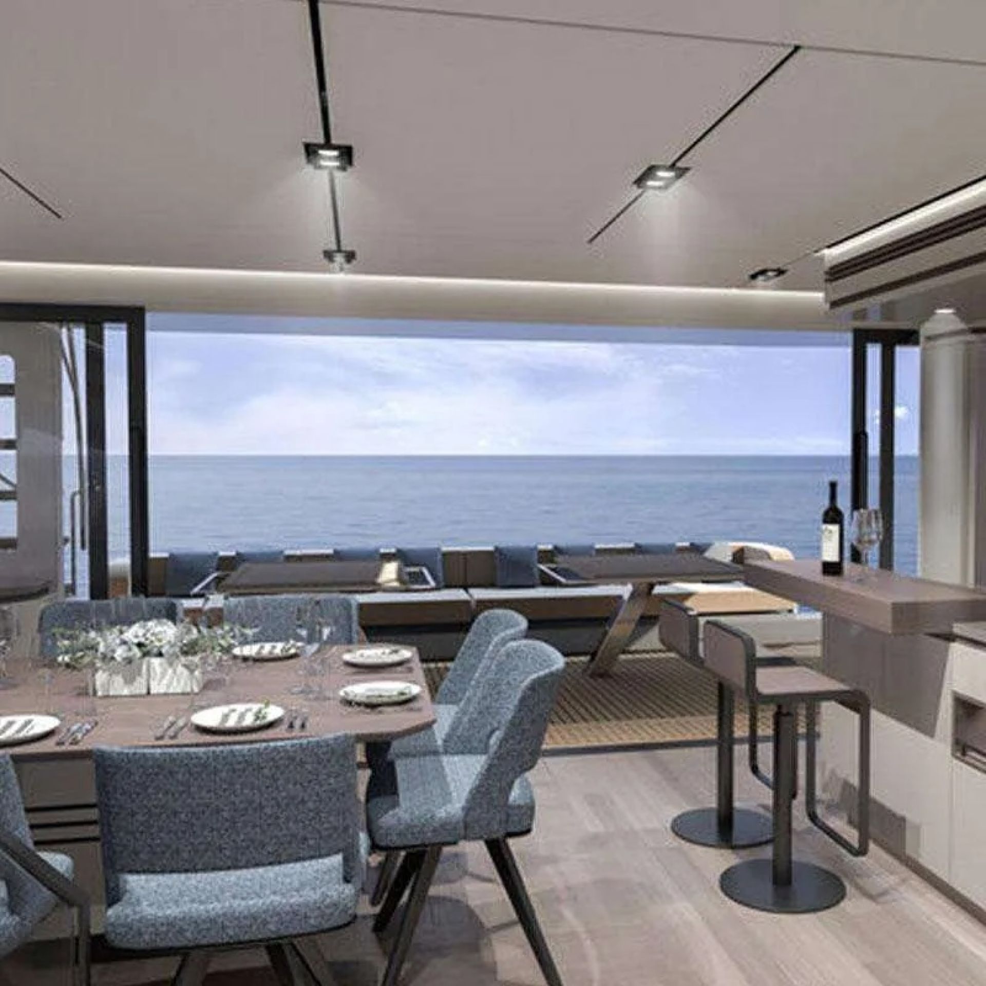 SEA GODDESS ALVA SOLAR E 60 - salon dining area