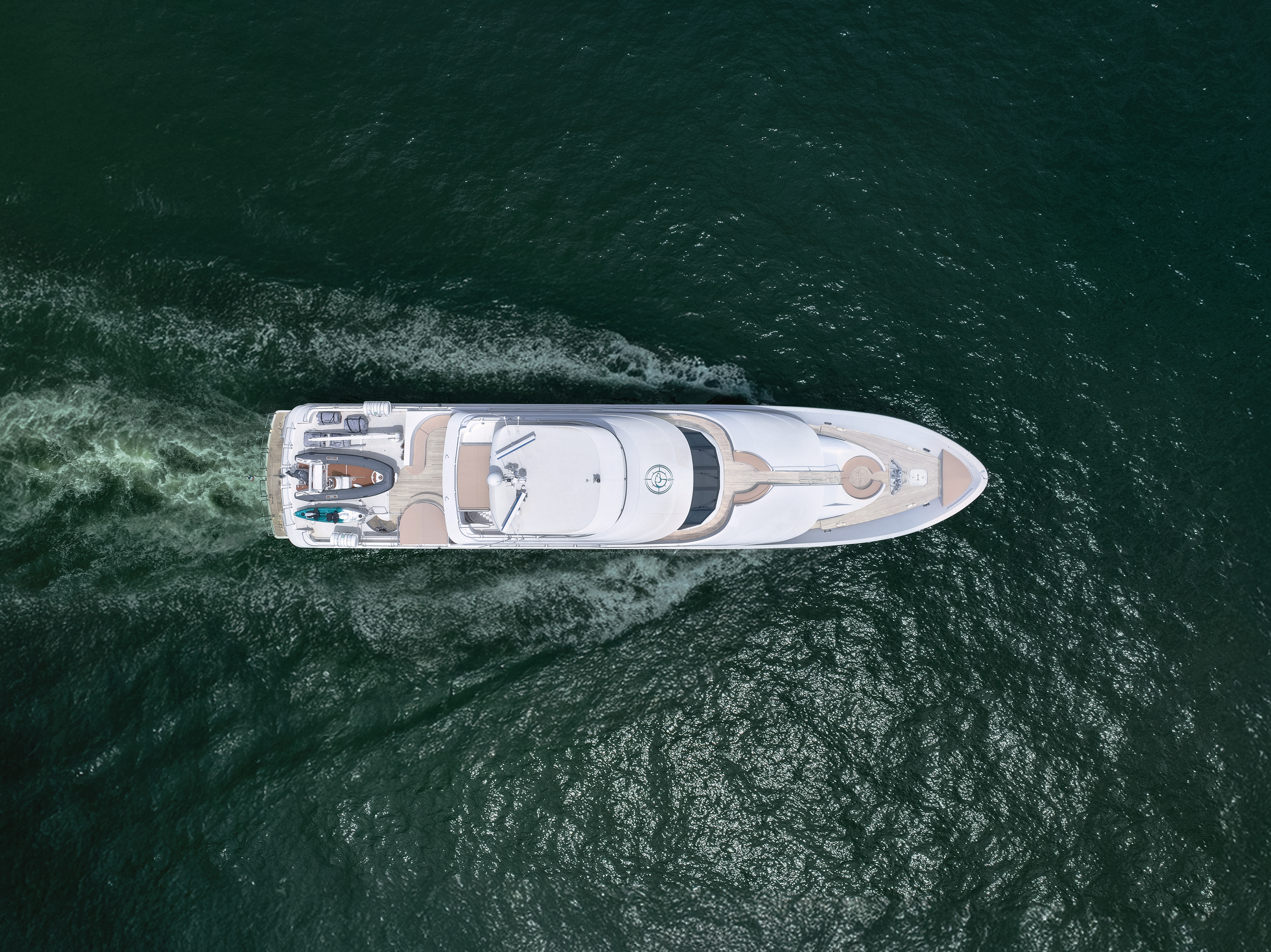 SEA BEAR Westport 130 - cruising top aerial shot
