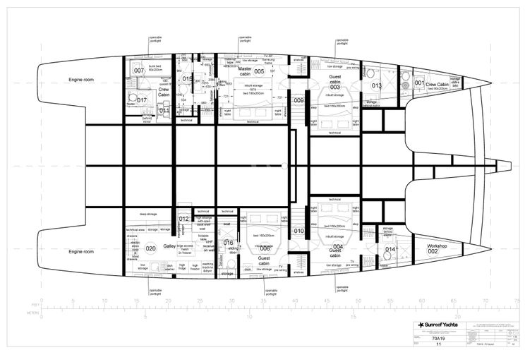 Layout for SEA BLISS Sunreef 70 - cabin layout