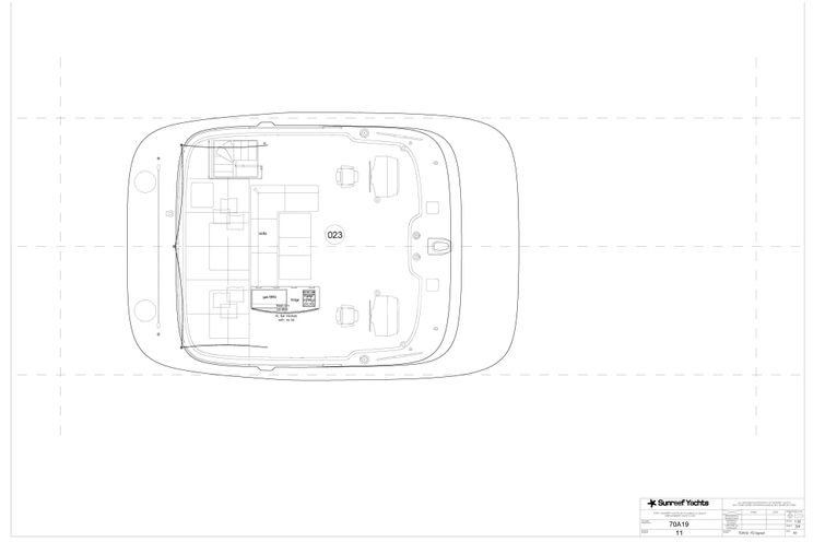 Layout for SEA BLISS Sunreef 70 - flybridge layout