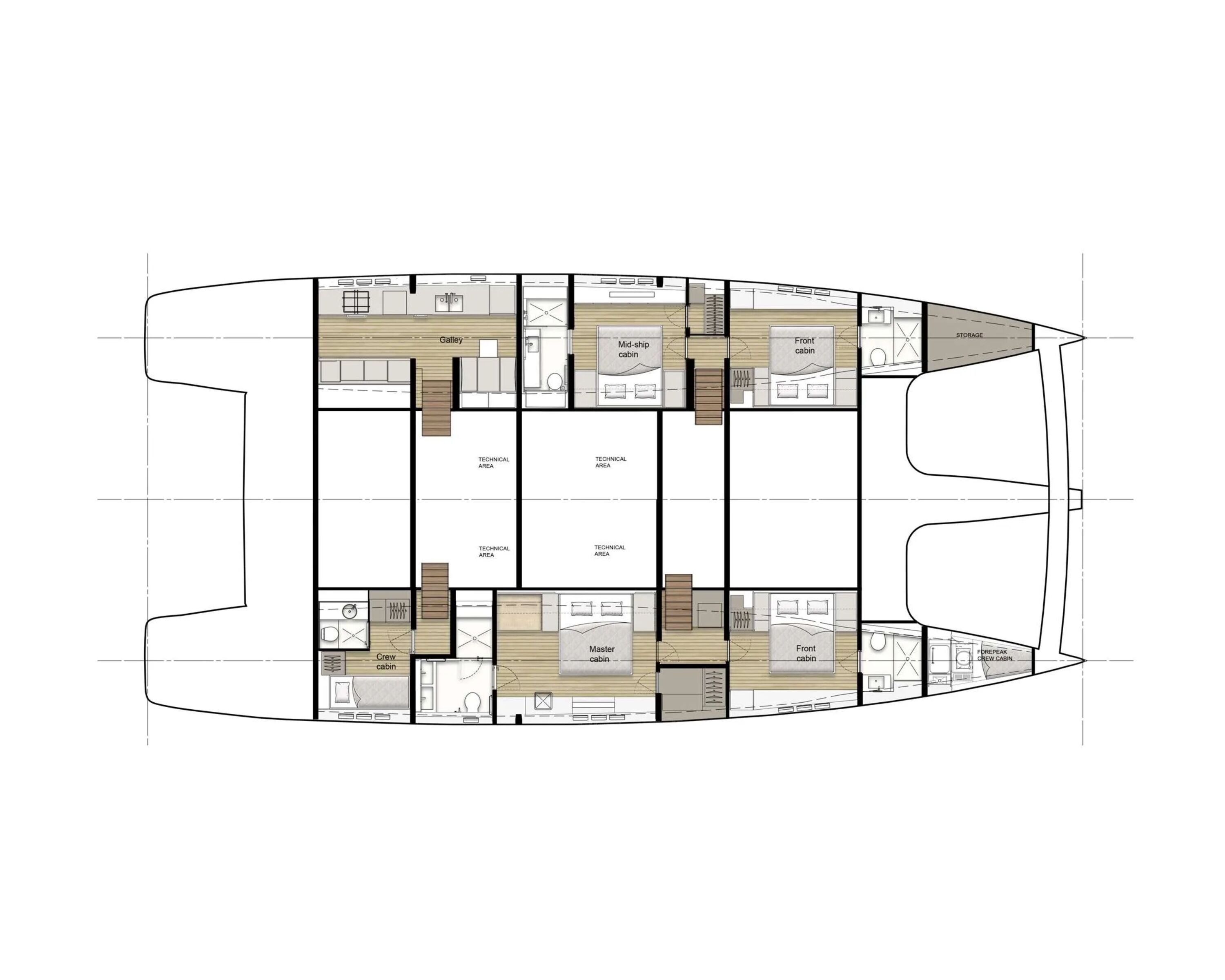 SEACLUSION Sunreef 80 - cabin layout