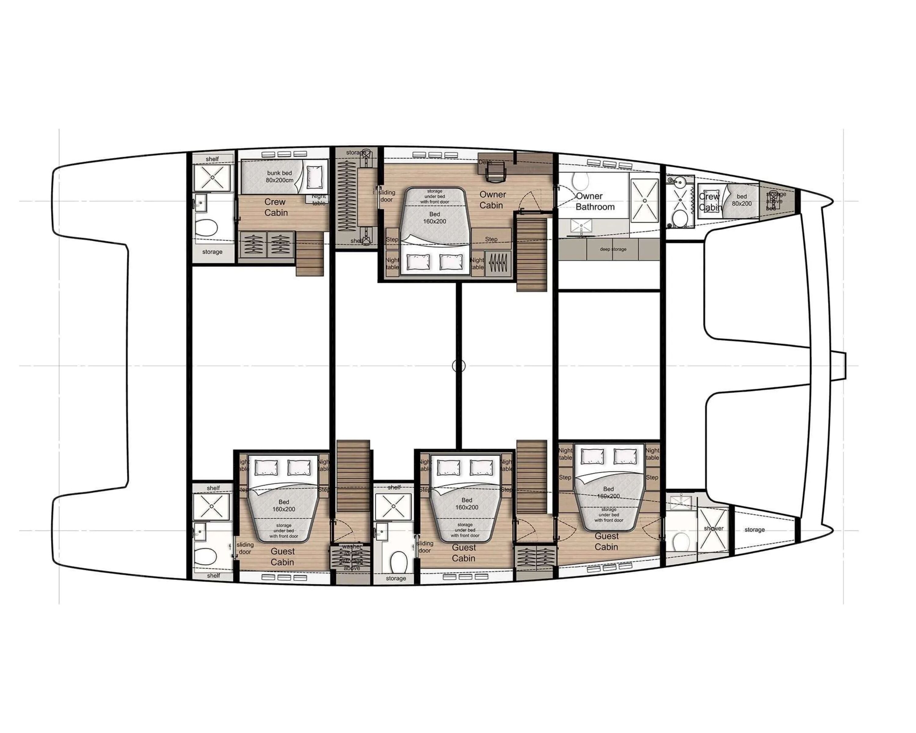 Layout for SEA DREAMS Sunreef 60 - layout