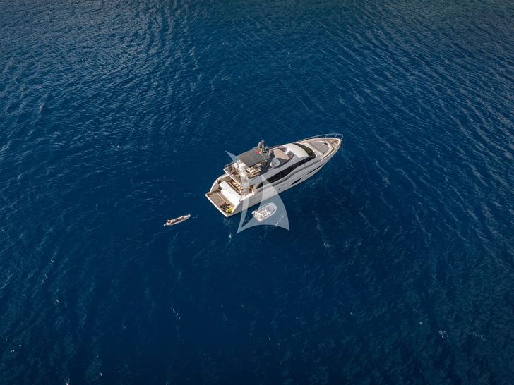 SEA SONS Ferretti 700 - aerial shot anchored SEA SONS Ferretti 700 - aerial shot anchored