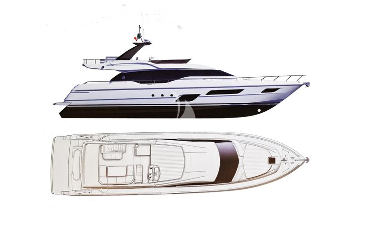 Layout for SEA SONS Ferretti 700 - exterior layout