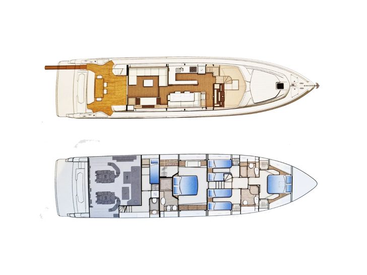 SEA SONS Ferretti 700 - interior layout SEA SONS Ferretti 700 - interior layout