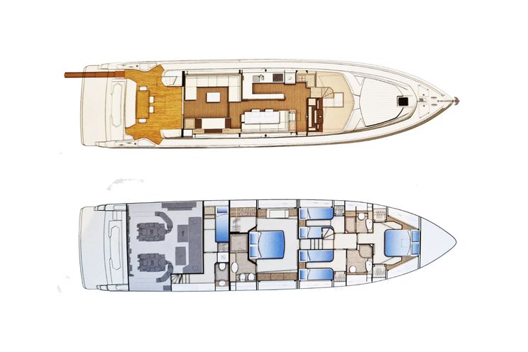 Layout for SEA SONS Ferretti 700 - interior layout