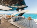 SEAWATER II Sunseeker 86 - flybridge sun bed and dining area SEAWATER II Sunseeker 86 - flybridge sun bed and dining area