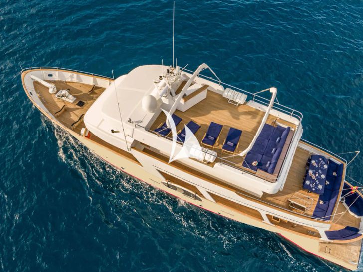 SEMAYA 31m Navetta - aerial shot cruising SEMAYA 31m Navetta - aerial shot cruising