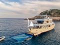 SEMAYA 31m Navetta - anchored with the water toys SEMAYA 31m Navetta - anchored with the water toys