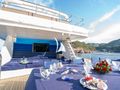 SEMAYA 31m Navetta - upper deck lounging and dining SEMAYA 31m Navetta - upper deck lounging and dining