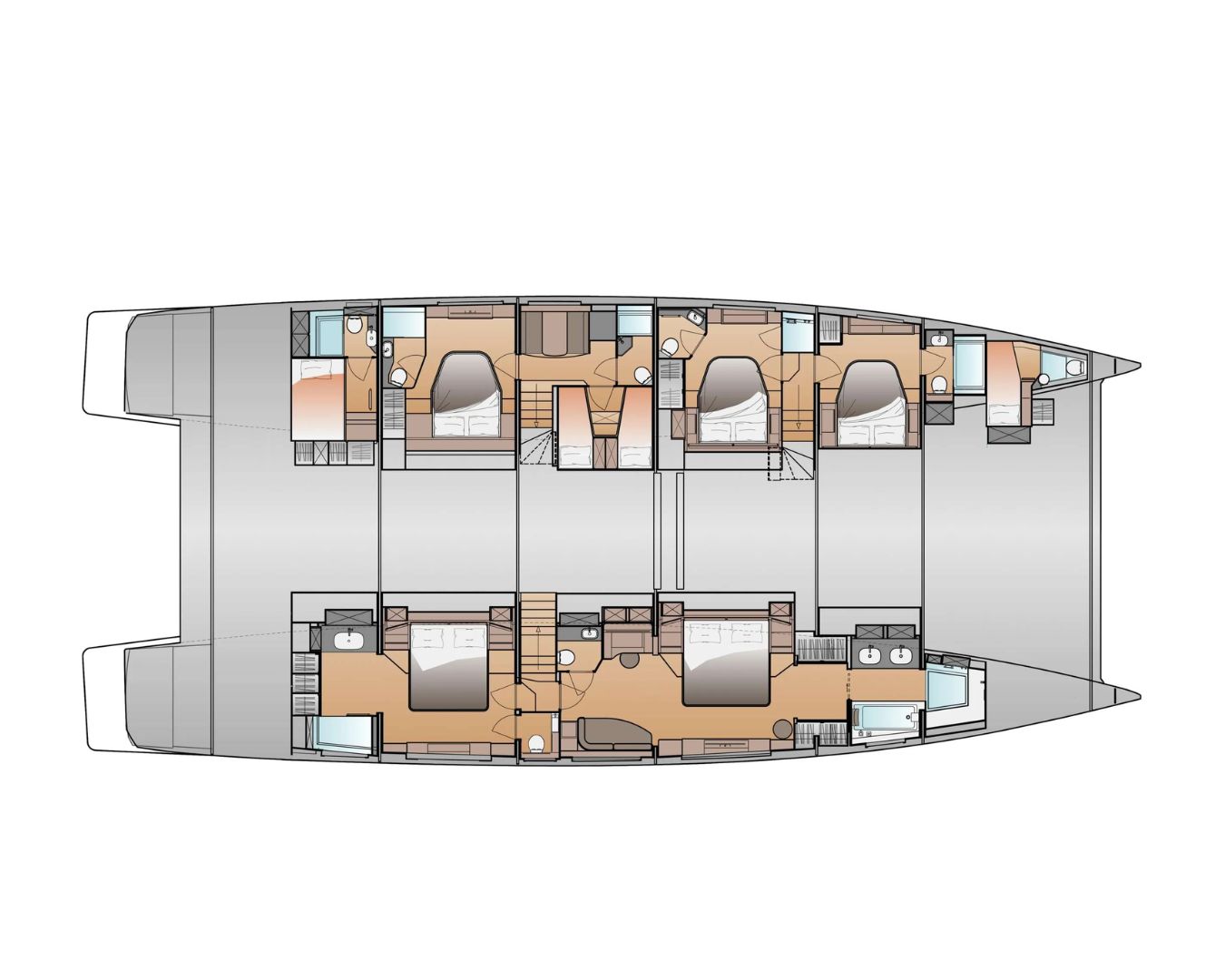 SERENISSIMA III Fountaine Pajot 80 - cabin layout
