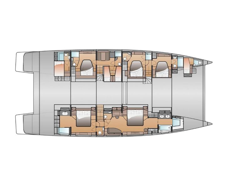 SERENISSIMA III Fountaine Pajot 80 - cabin layout SERENISSIMA III Fountaine Pajot 80 - cabin layout