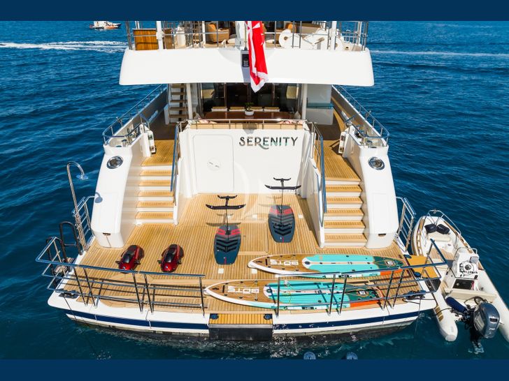 SERENITY Moonen 41m aft deck with water toys