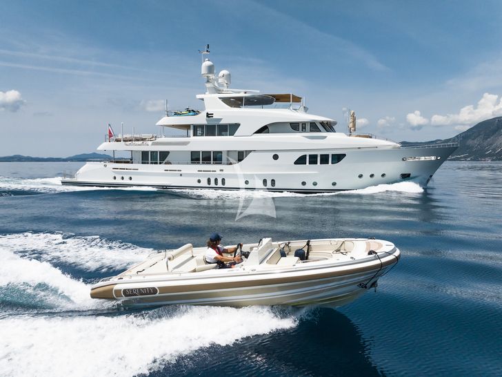 SERENITY Moonen 41m - cruising with the tender SERENITY Moonen 41m - cruising with the tender