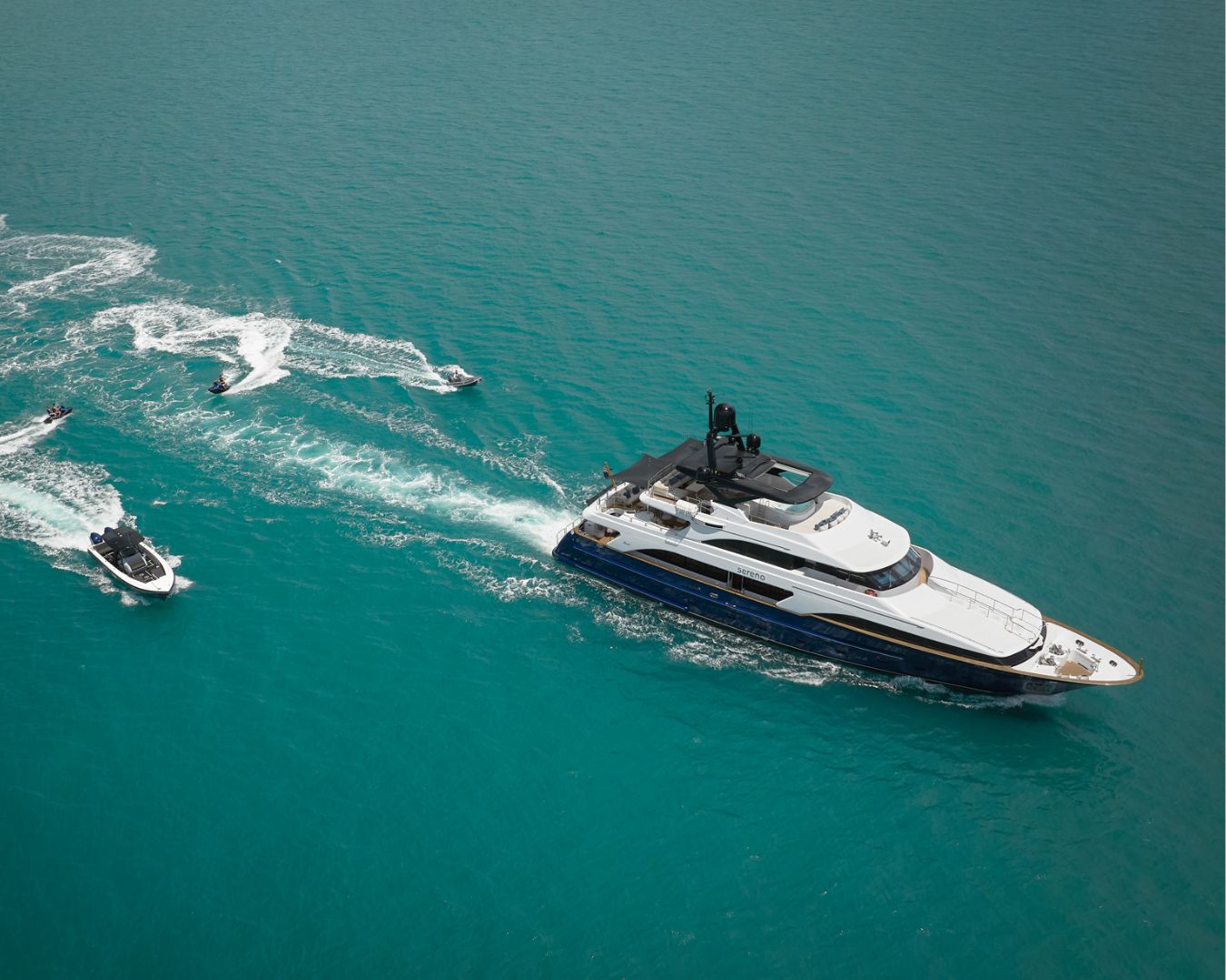 SERENO Benetti Classic 115 - aerial shot with the water sports equipment