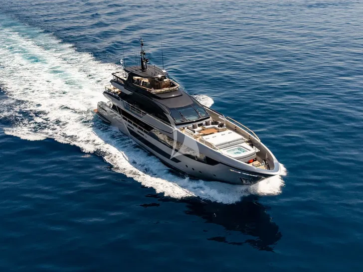 SETTE Riva 130 - cruising aerial shot SETTE Riva 130 - cruising aerial shot