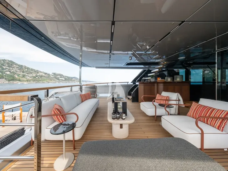 SETTE Riva 130 - main aft deck lounge SETTE Riva 130 - main aft deck lounge