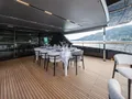 SETTE Riva 130 - sky deck aft alfresco dining area SETTE Riva 130 - sky deck aft alfresco dining area