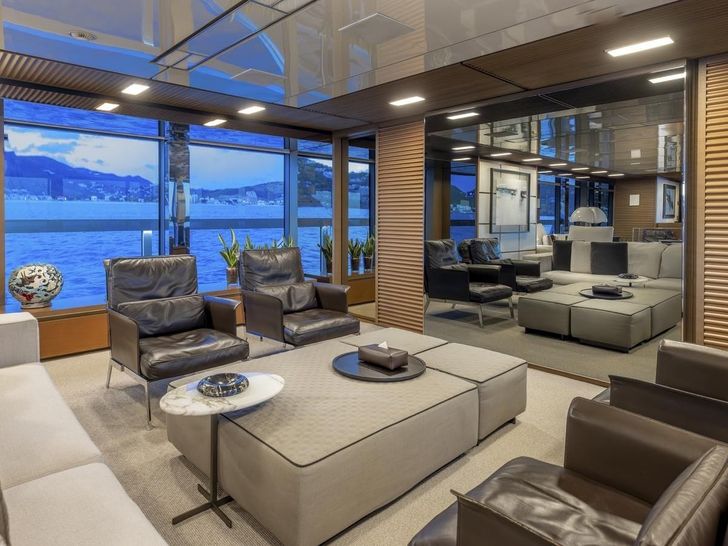 SEVEN SINS Sanlorenzo 52 Steel - main saloon other angle SEVEN SINS Sanlorenzo 52 Steel - main saloon other angle