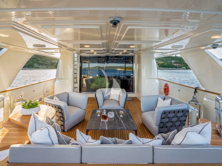 SEVENTH SENSE Ferretti 33m - aft deck wide shot SEVENTH SENSE Ferretti 33m - aft deck wide shot