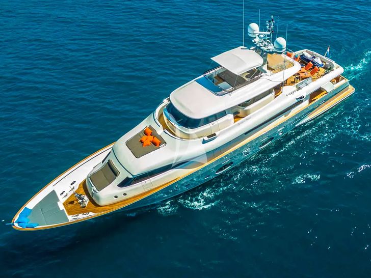 SEVENTH SENSE Ferretti 33m - cruising aerial shot SEVENTH SENSE Ferretti 33m - cruising aerial shot