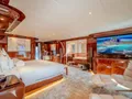 SILENTWORLD Astilleros Cies Oassive 39m - master cabin bed and TV SILENTWORLD Astilleros Cies Oassive 39m - master cabin bed and TV