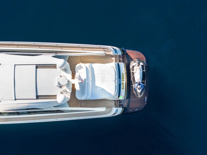 SLIP AWAY Baia Atlantica 78 - aerial aft shot SLIP AWAY Baia Atlantica 78 - aerial aft shot