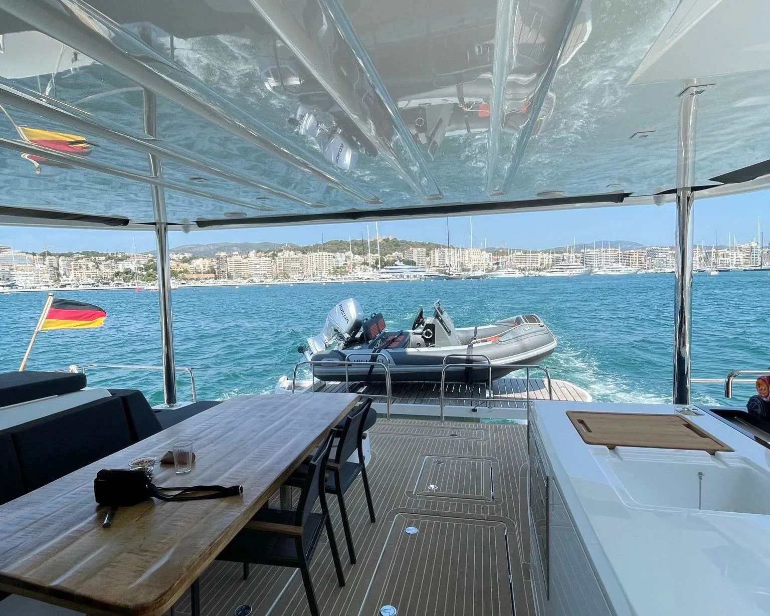 EMILIA Lagoon 55 - aft deck dining area