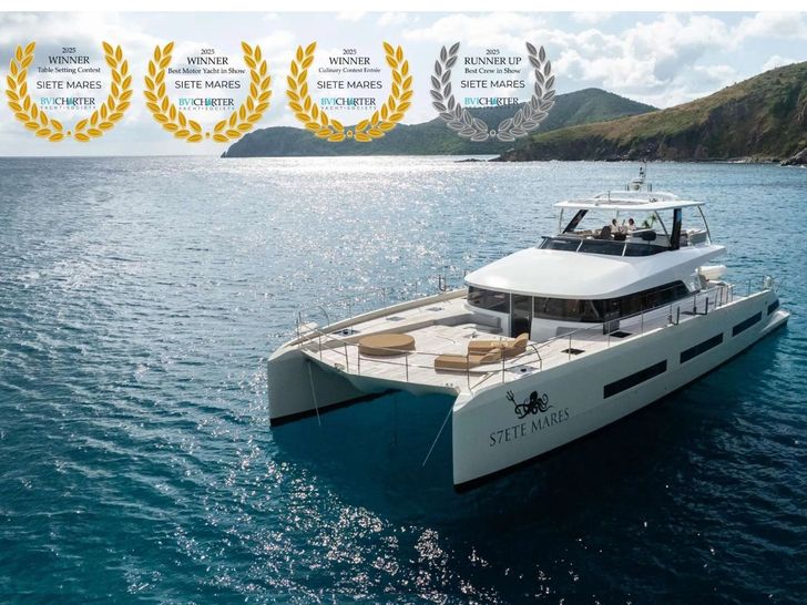 SIETE MARES Lagoon Seventy 8 - profile with award badges SIETE MARES Lagoon Seventy 8 - profile with award badges