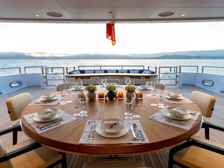 SOARING Abeking Rasmussen 68m alfresco dining