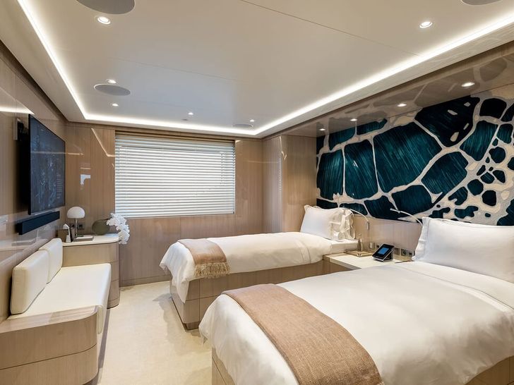 SOARING Abeking Rasmussen 68m main deck twin guest cabin 3