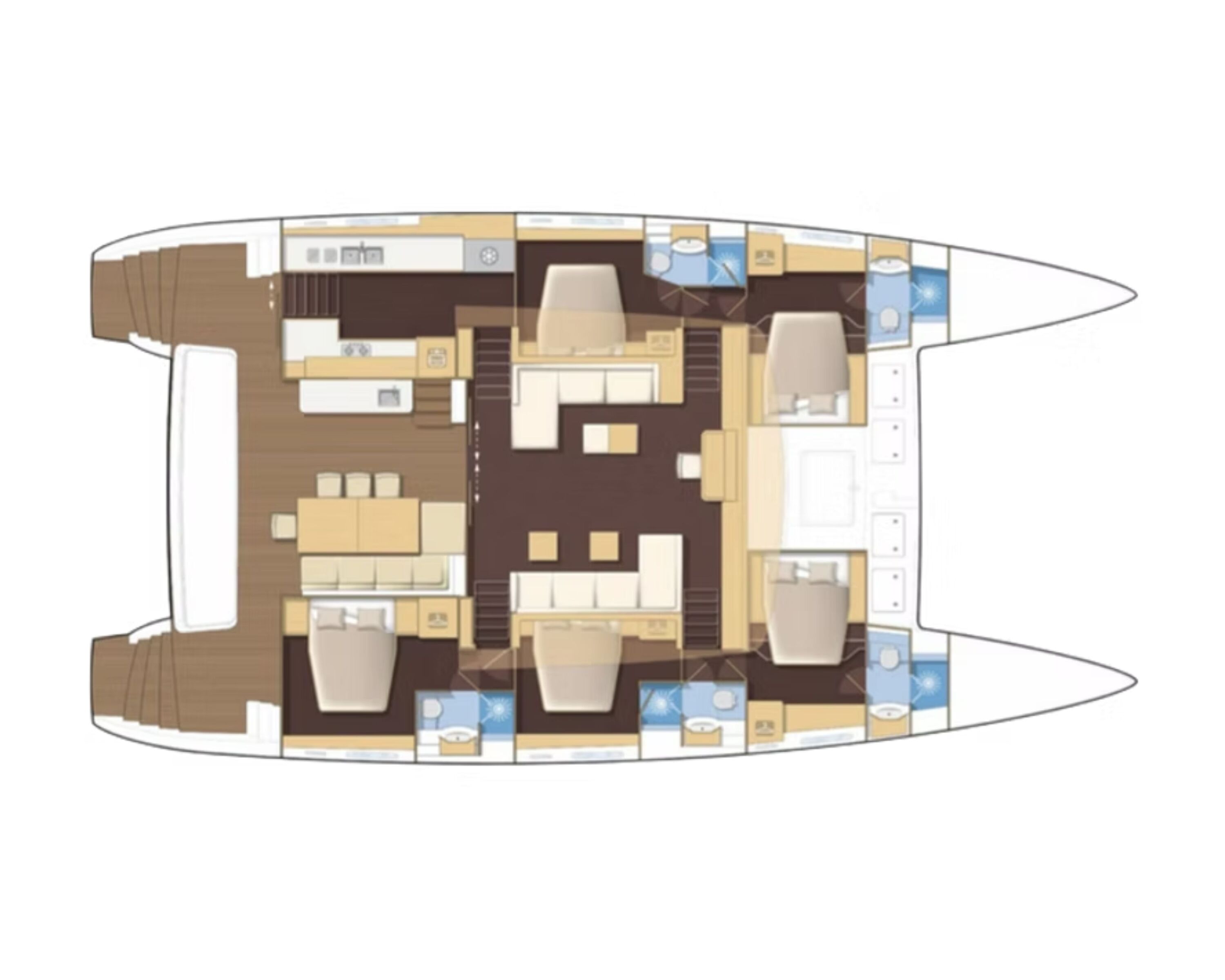 Layout for SOLEANIS II Lagoon 620 Essence - cabin layout
