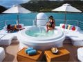 SOLUS Oceanco 53m - guests in the sundeck jacuzzi SOLUS Oceanco 53m - guests in the sundeck jacuzzi