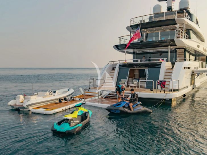 SONG OF SONGS Heysea 139 - anchored with the water toys SONG OF SONGS Heysea 139 - anchored with the water toys