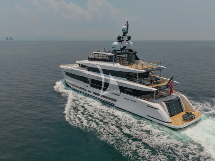 SONG OF SONGS Heysea 139 - cruising aft view SONG OF SONGS Heysea 139 - cruising aft view