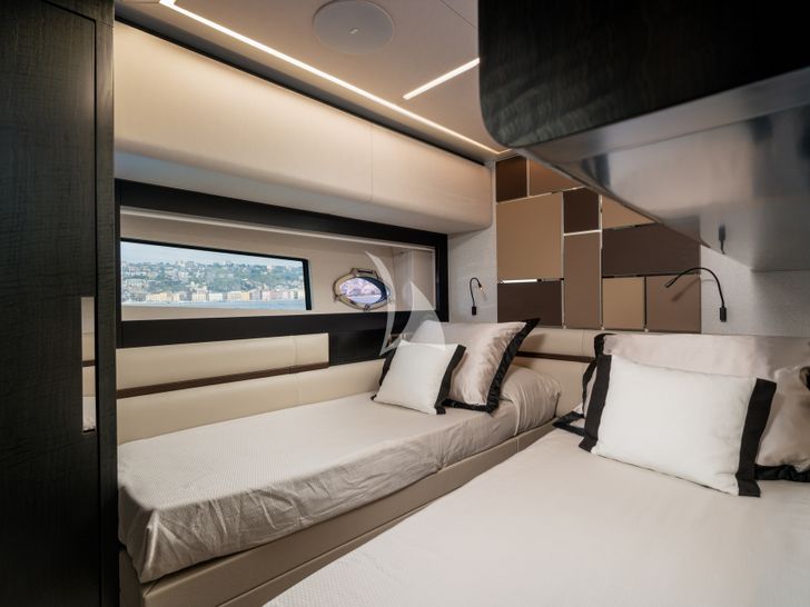 SOPHIA Pershing 9X - twin cabin wide shot SOPHIA Pershing 9X - twin cabin wide shot