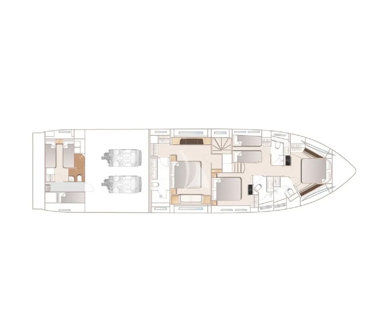 Layout for SORANA Princess 75 - cabin layout