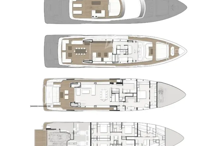 Layout for SOUTH Ferretti Custom Line Navetta 33 - layout
