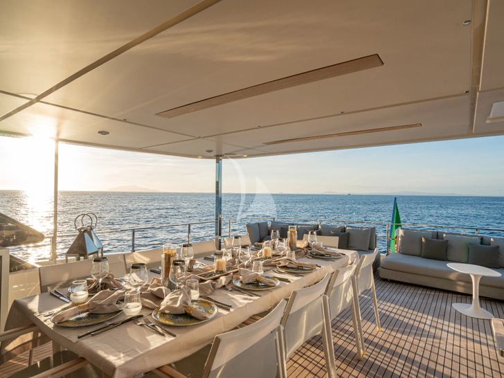 SOUTH Ferretti Custom Line Navetta 33 - main aft deck SOUTH Ferretti Custom Line Navetta 33 - main aft deck