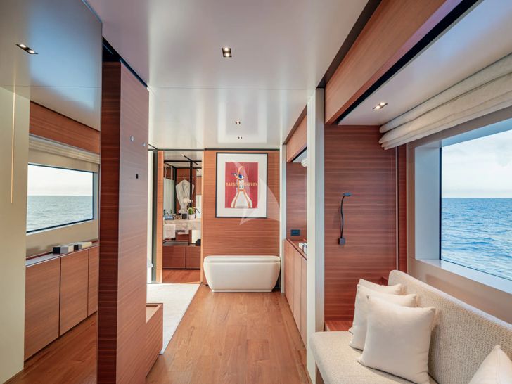 SOUTH Ferretti Custom Line Navetta 33 - master cabin seating SOUTH Ferretti Custom Line Navetta 33 - master cabin seating